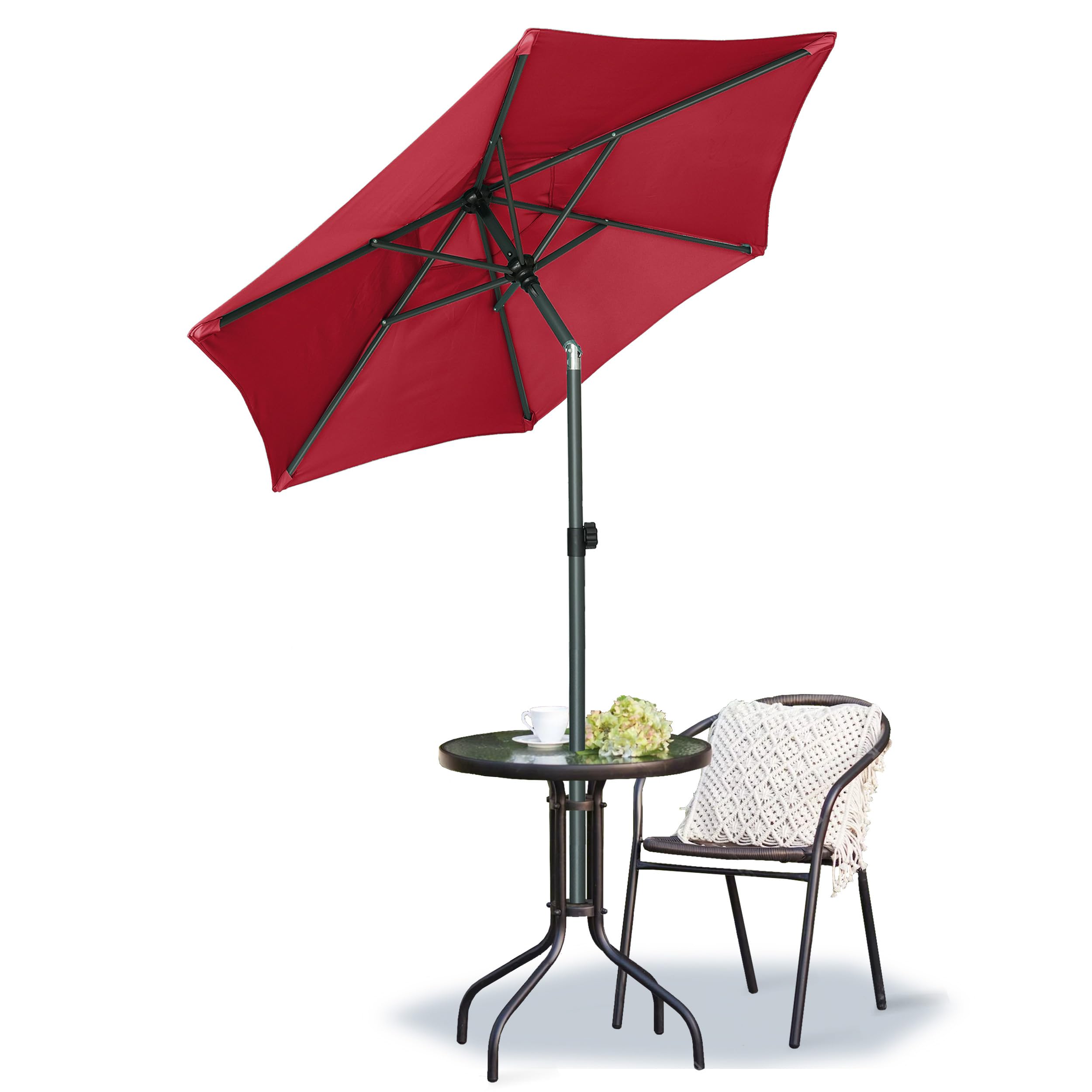 AMMSUN sturdy steel pole and six ribs provide strong support on breezy days.