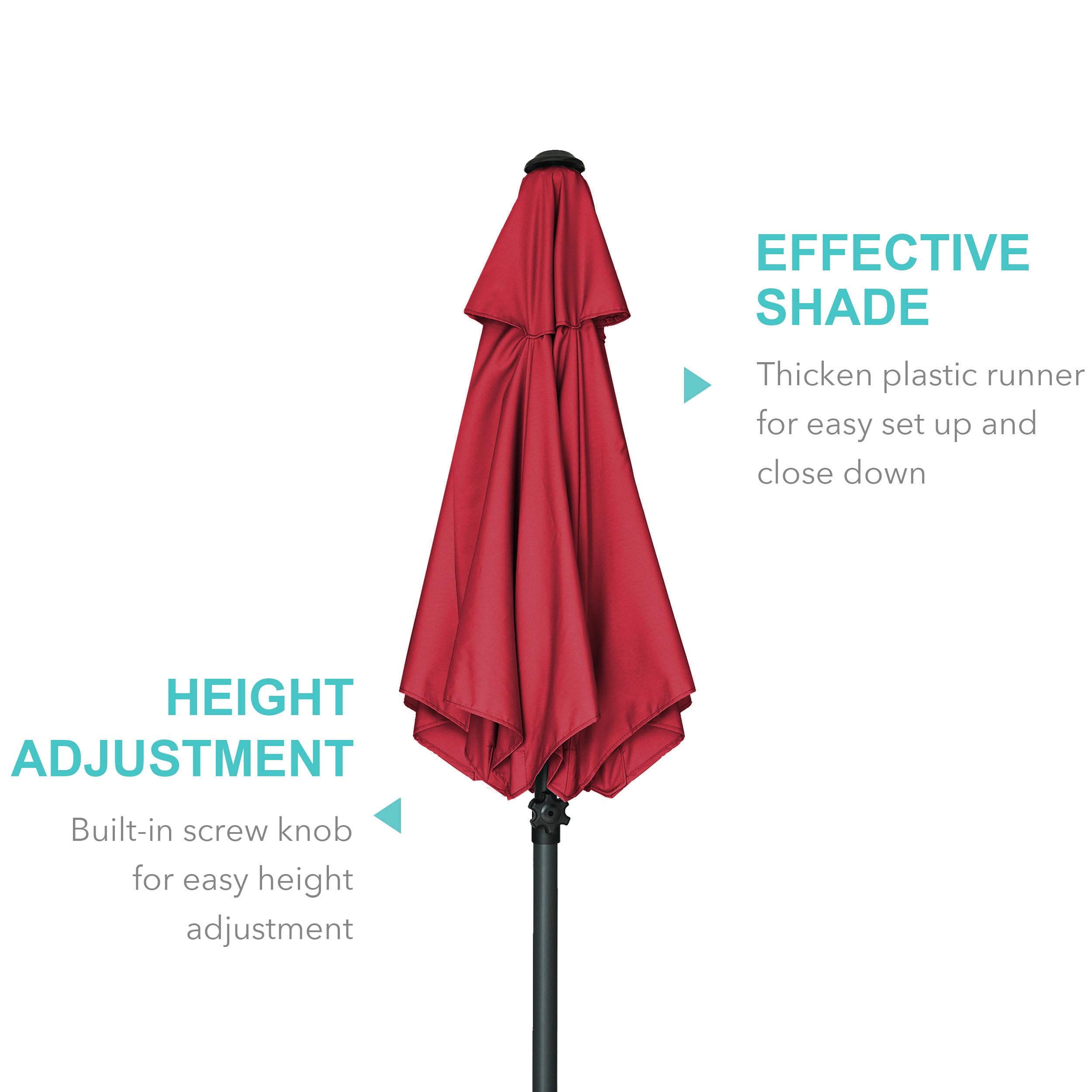 AMMSUN weather-resistant fabric keeps color vibrant and shade consistent.