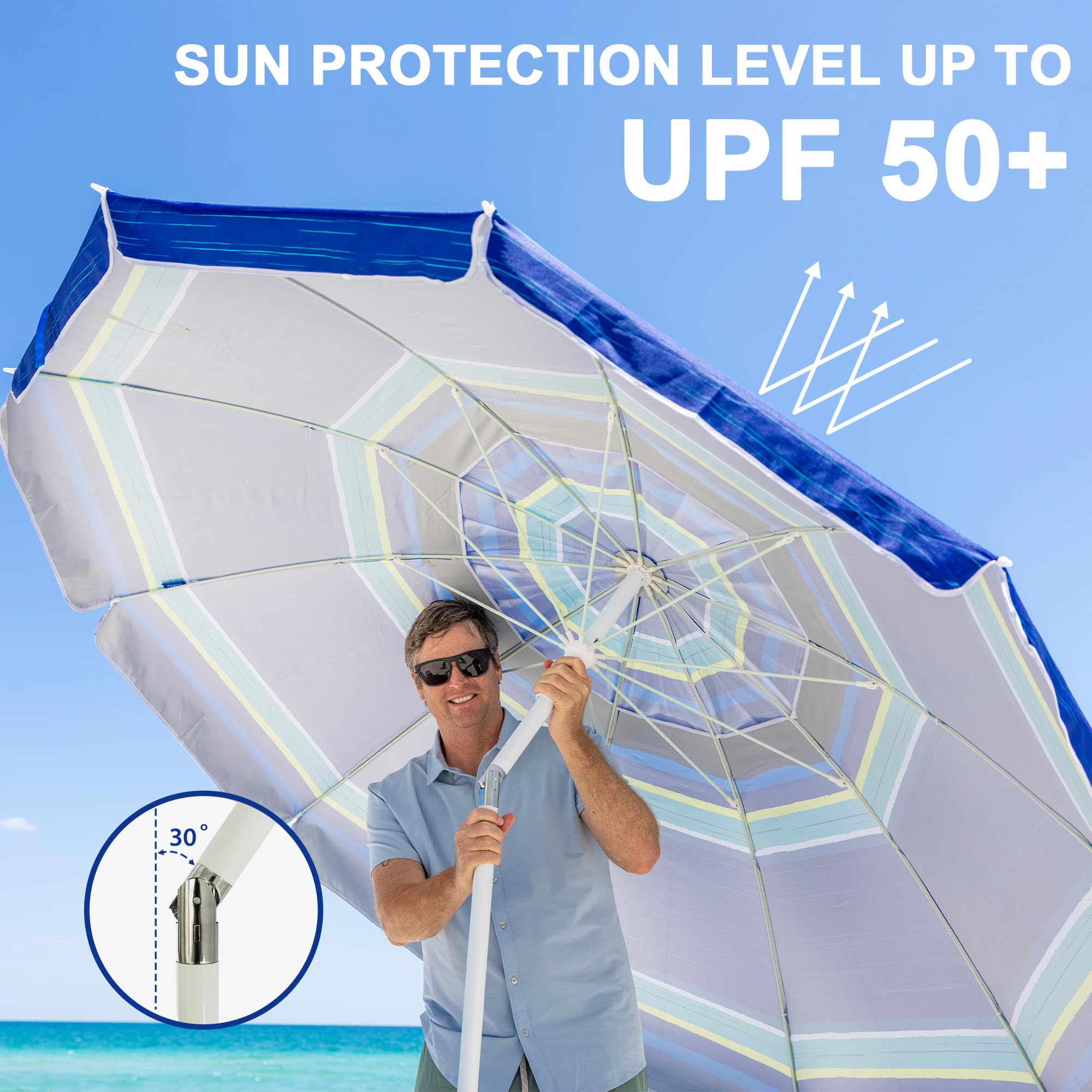 AMMSUN UPF50+ fabric blocks UV rays for safer lounging.