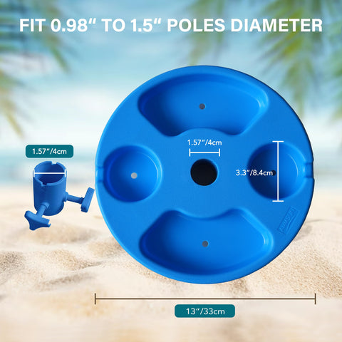 AMMSUN weather-resistant beach table endures sand and splashes for outdoor relaxation.