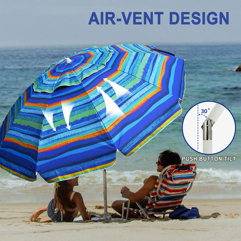 AMMSUN windproof sun shelter umbrella stays steady in gusts.