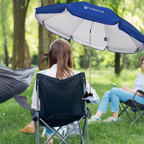 AMMSUN XL Chair Umbrella 360-degree swivel adapts to sun position.
