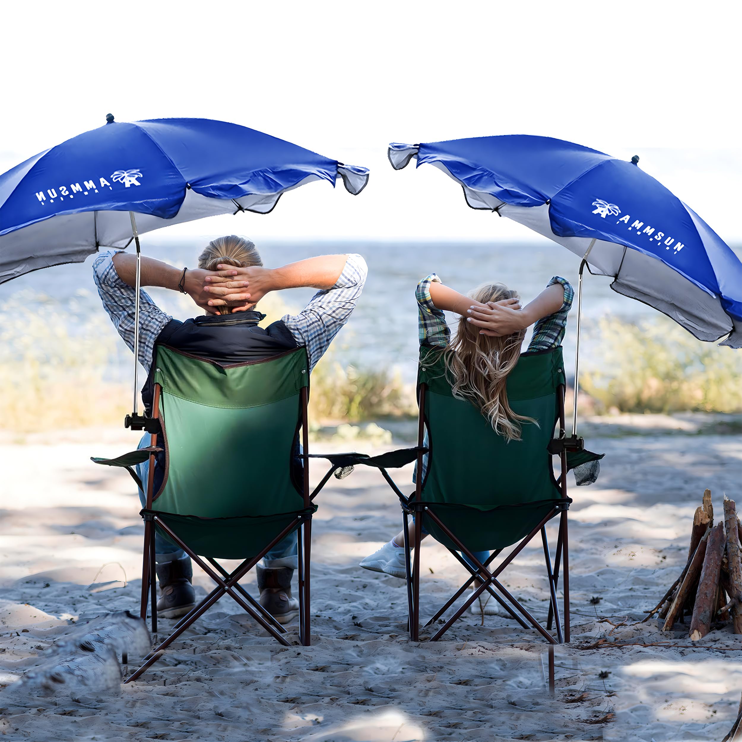 AMMSUN XL chair umbrella 360-degree swivel enables flexible shading around your seat