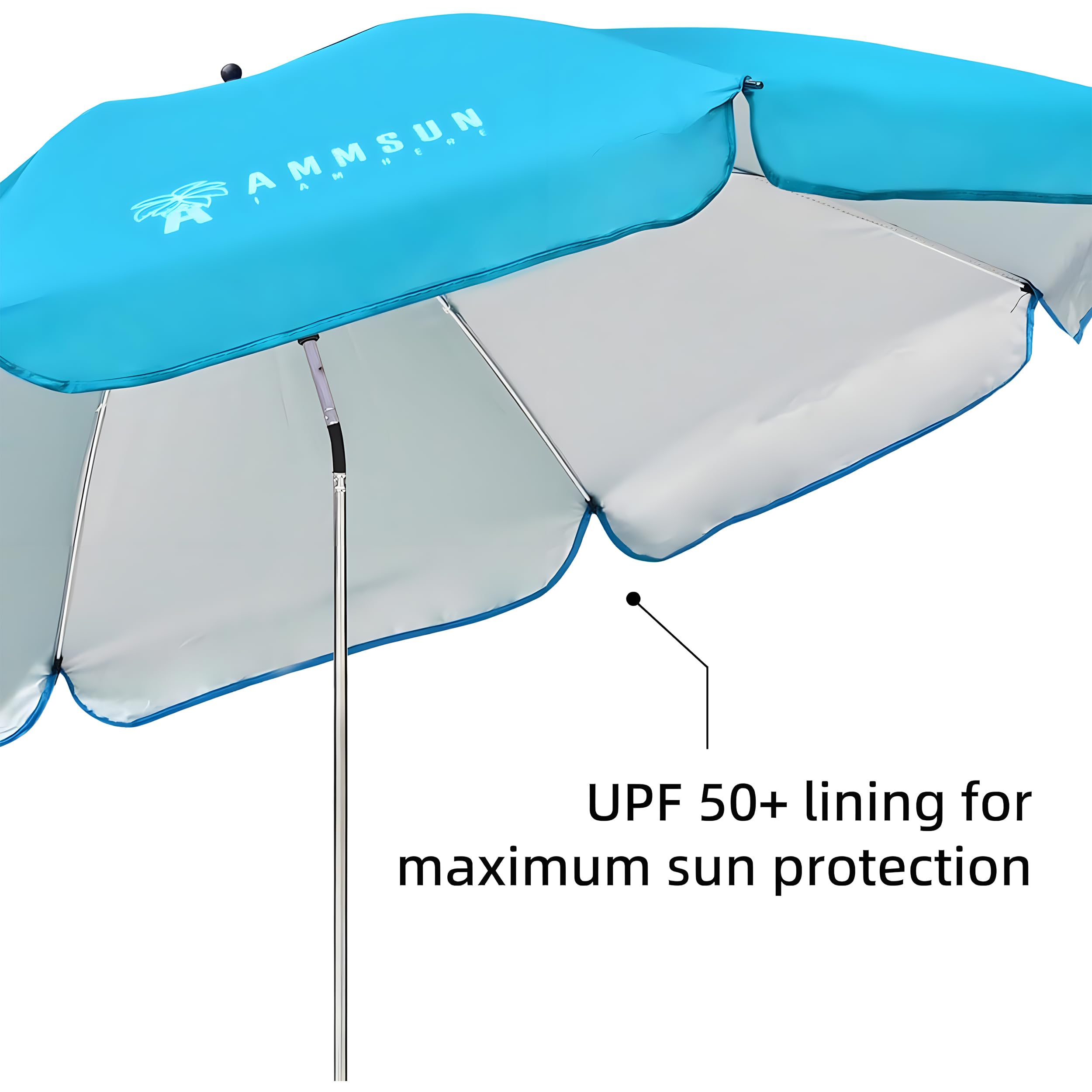 AMMSUN eight rib design reinforces wind resistance on windy days