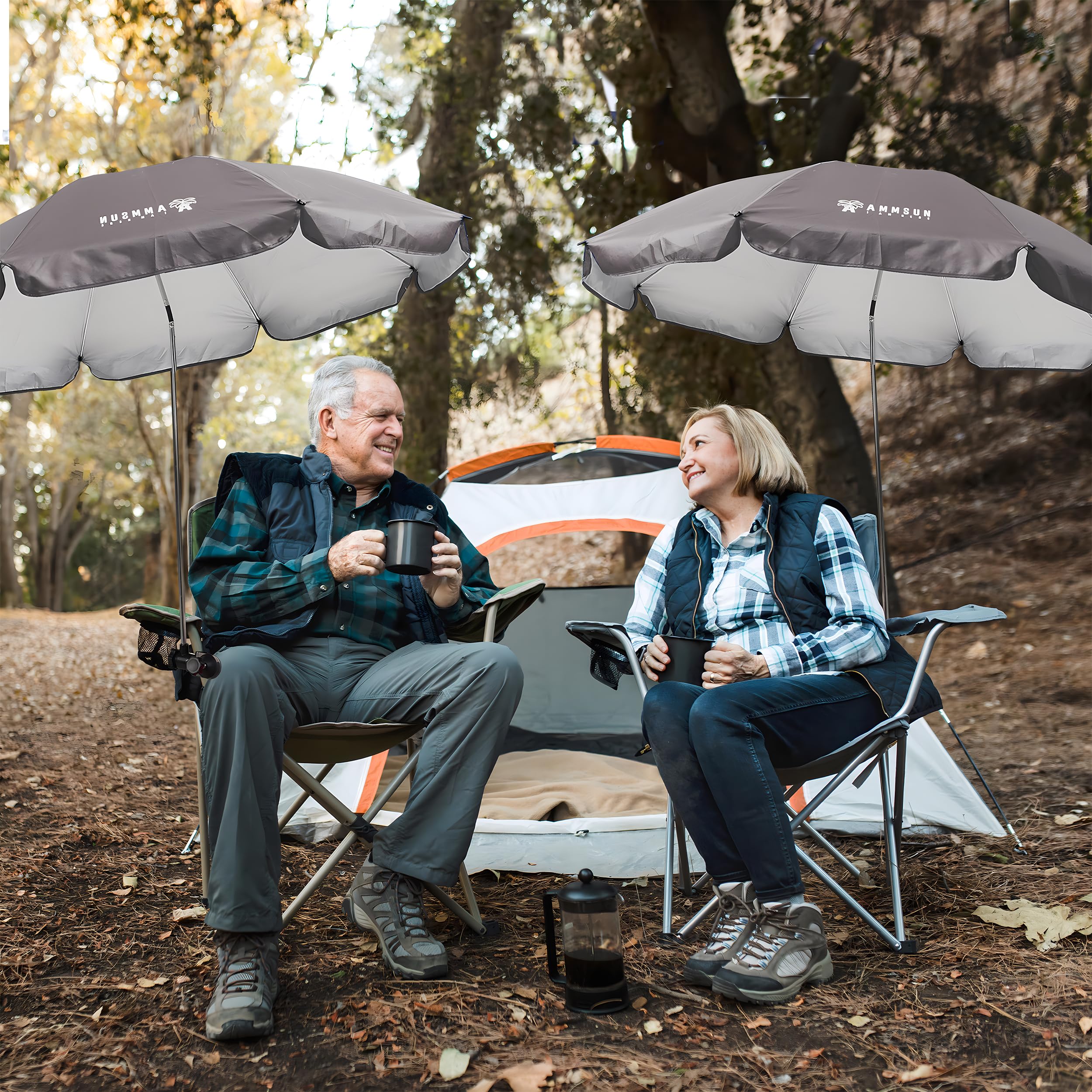 AMMSUN XL 2-pack umbrellas packed with carry bag for travel