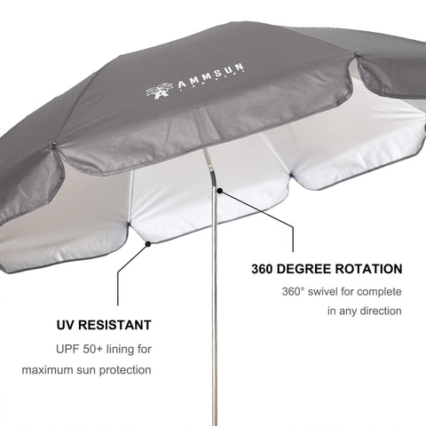 AMMSUN XL umbrella steel ribs provide durable shade