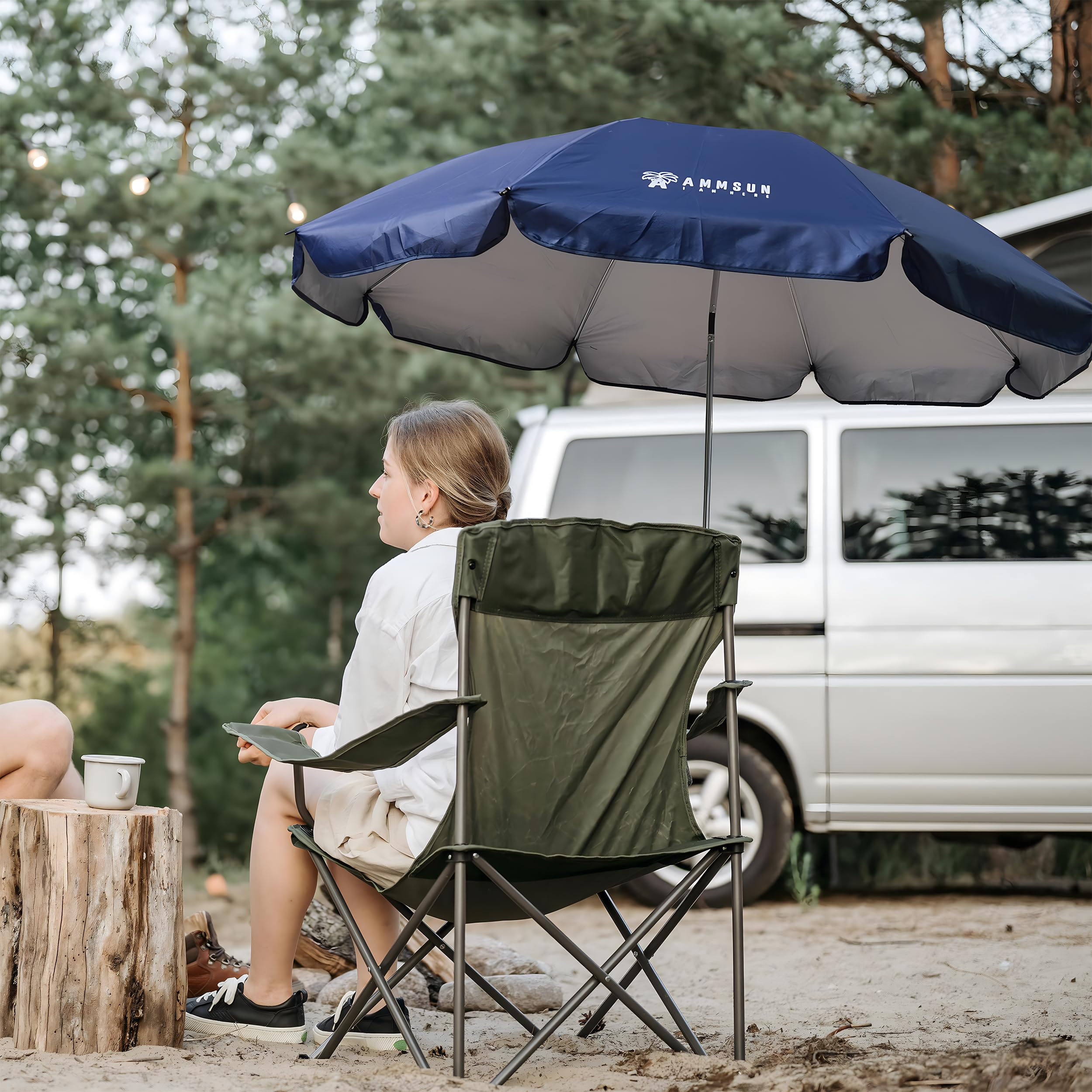 AMMSUN XL chair umbrella tilt and swivel feature for versatile sun angles.