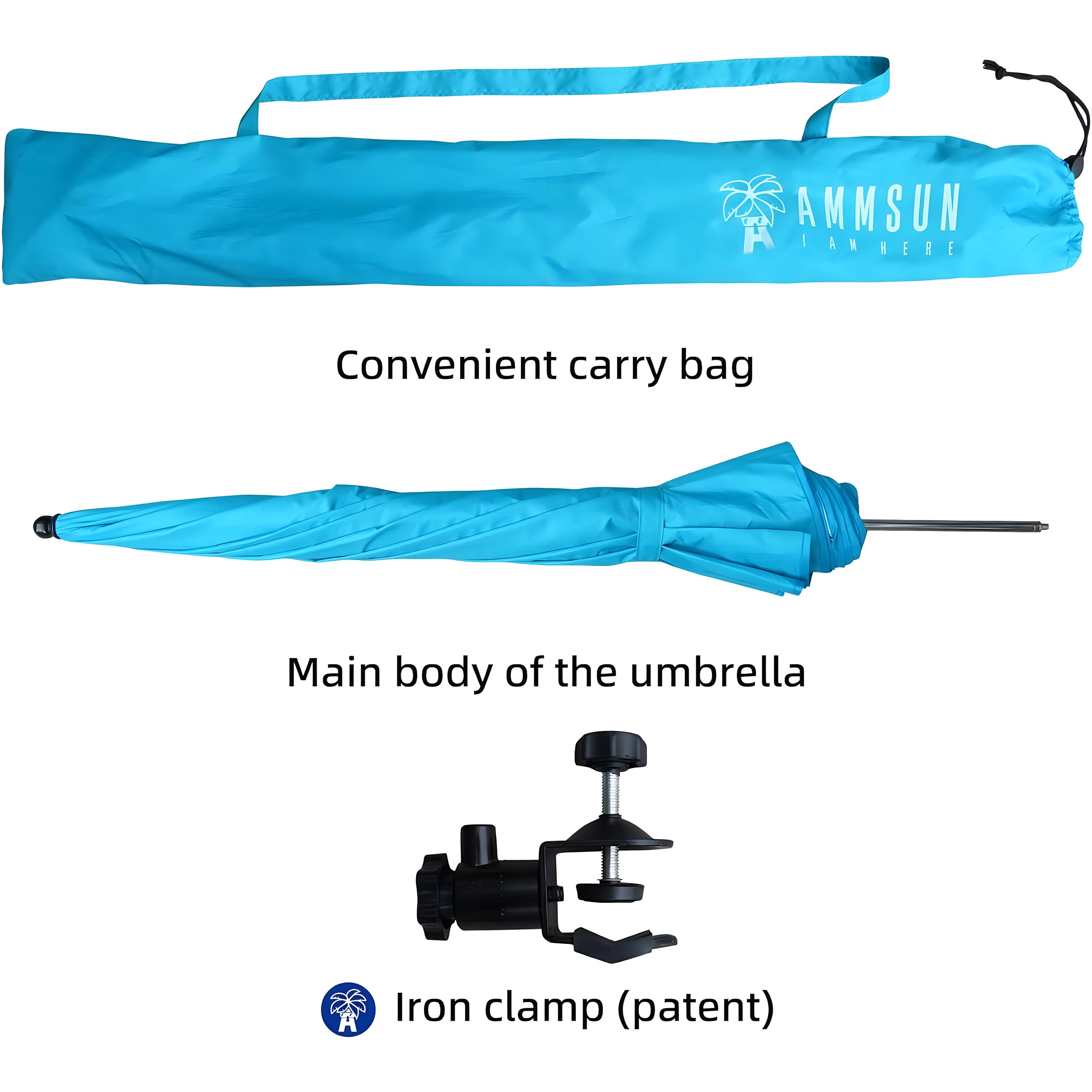 AMMSUN universal clamp fits chairs and strollers up to 1.38 inches
