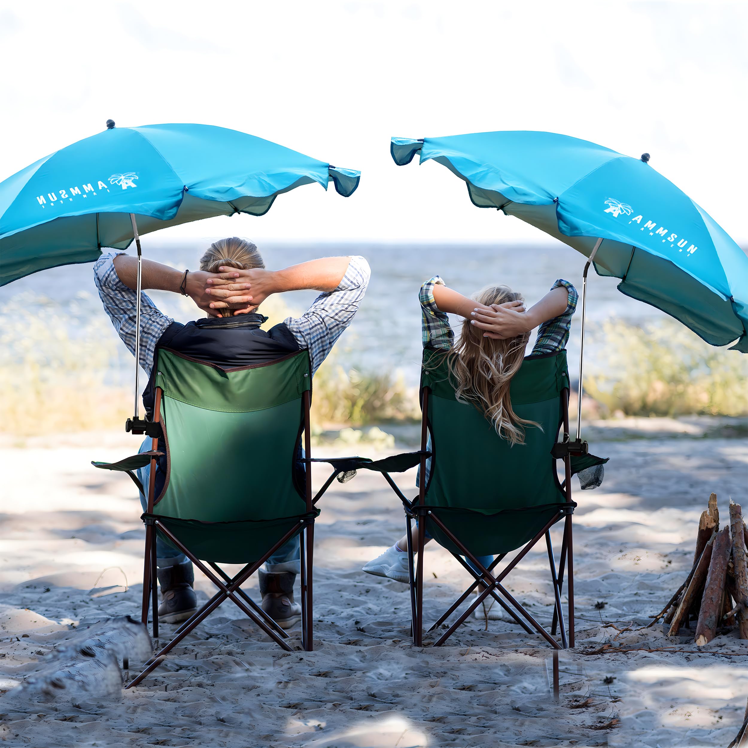 AMMSUN UPF50 canopy blocks UVA UVB rays for comfortable beach sessions