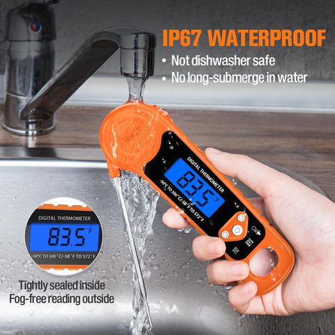 AMMZO IP67 waterproof design withstands splashes while cooking.