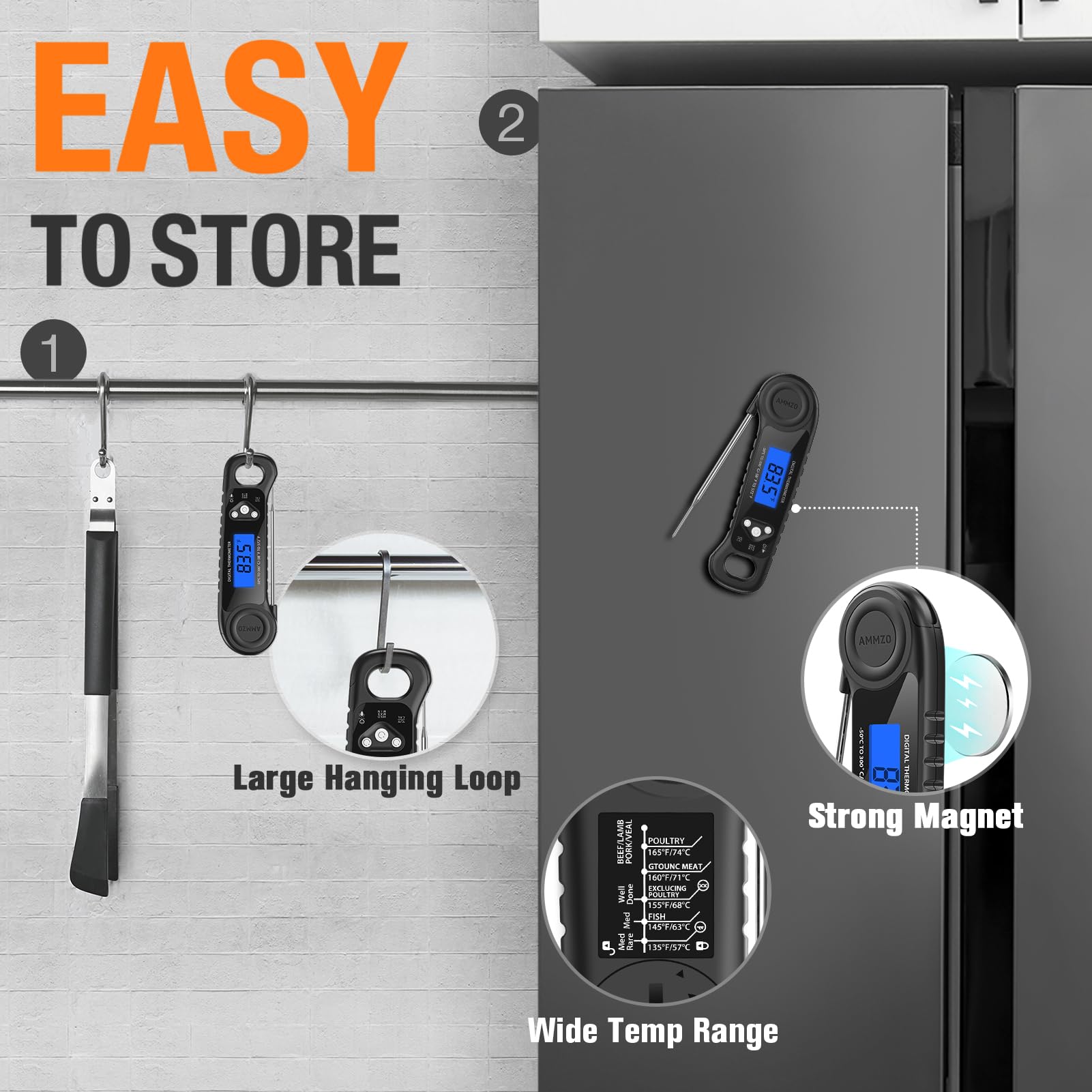 AMMZO package includes batteries and manual for quick setup