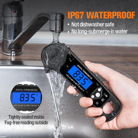 AMMZO thermometer with retractable probe for easy handling and safety