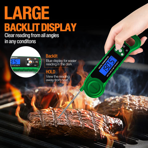 AMMZO retractable probe thermometer for safe high-heat handling