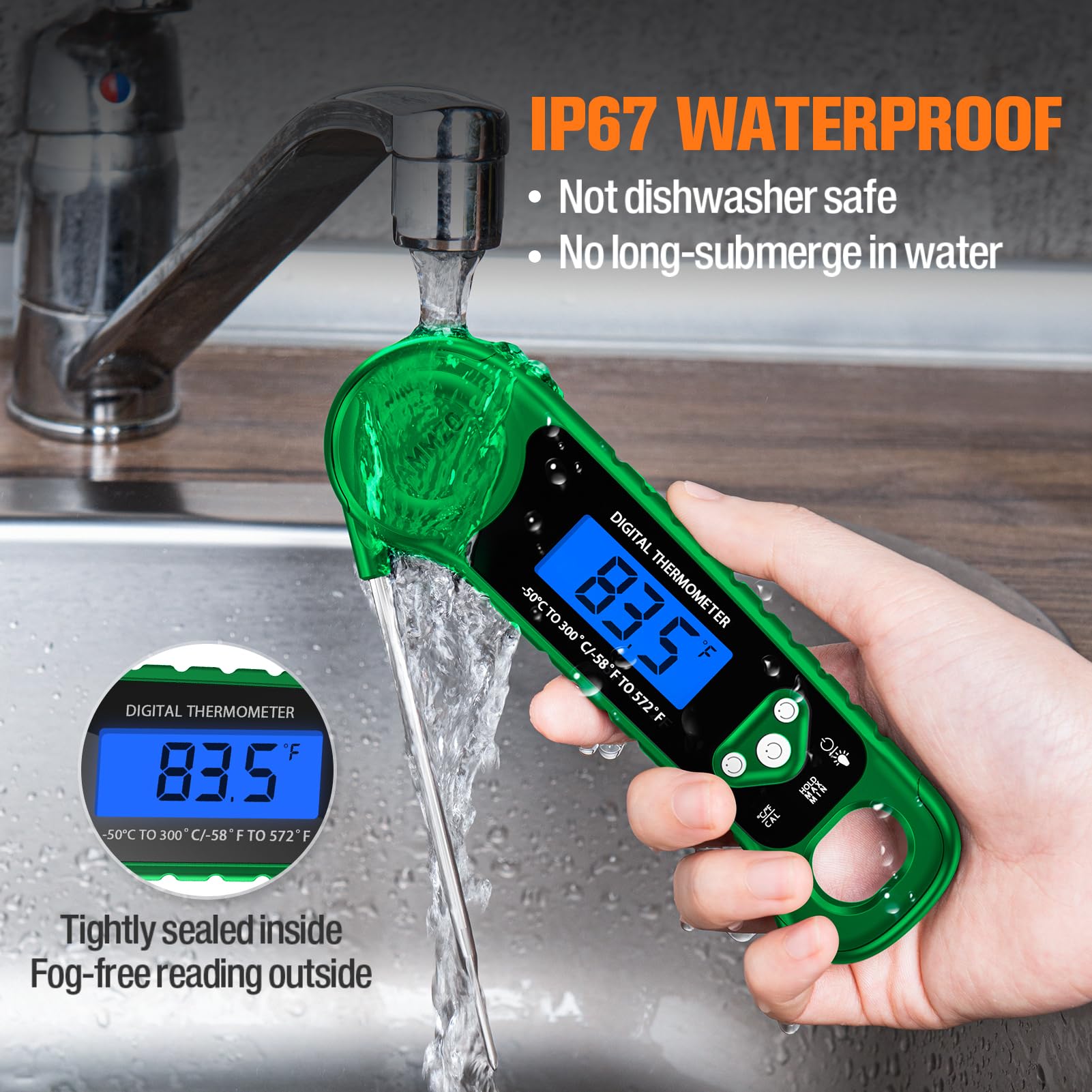 AMMZO ultra-fast read thermometer for precise checks during grilling