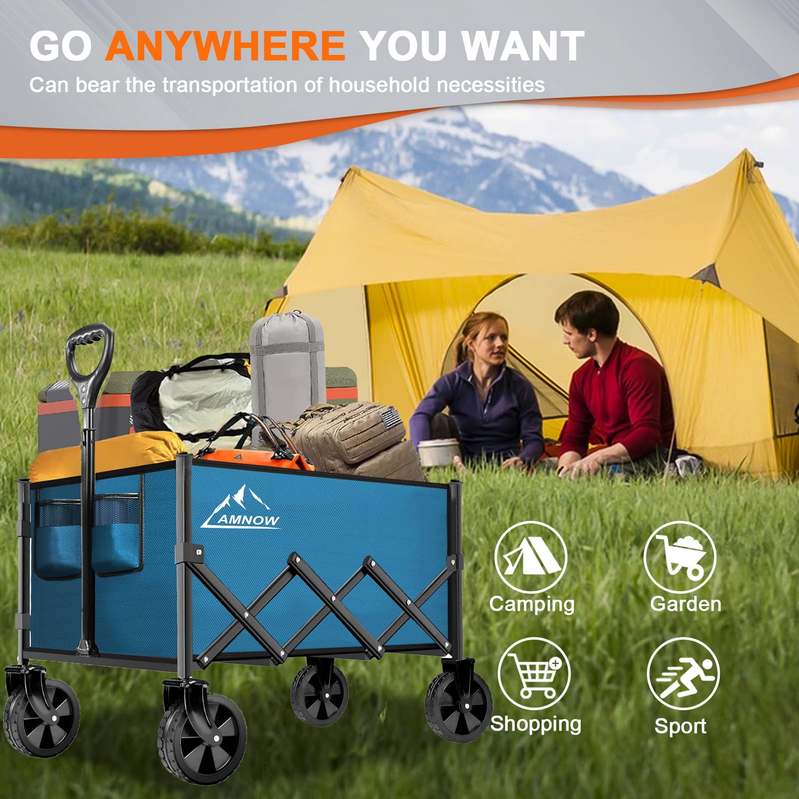 AMNOW collapsible wagon includes simple assembly with clear instructions.