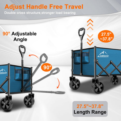 AMNOW collapsible wagon weighing 13 pounds for simple transport.