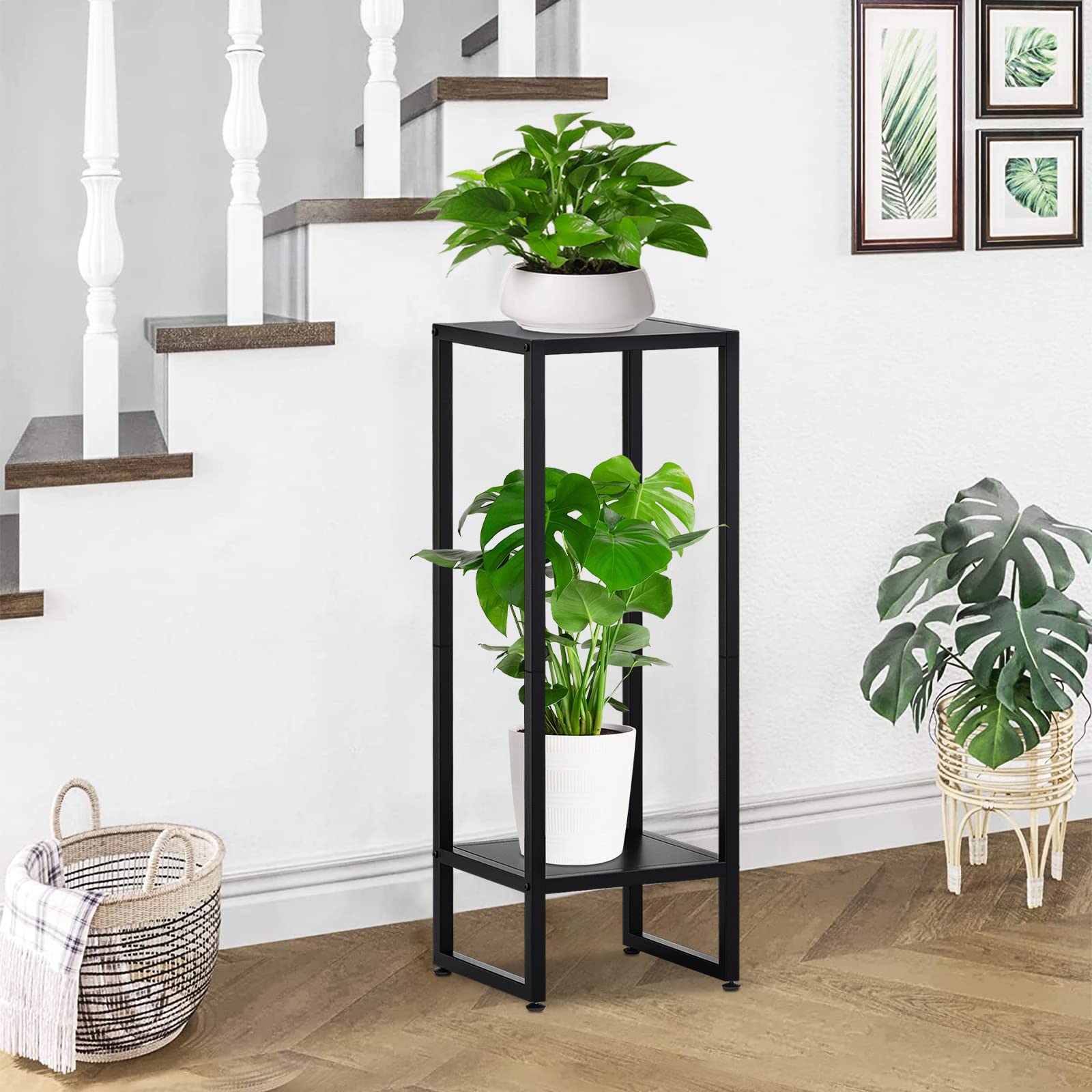 AMOOSON indoor plant pedestal square stand with modern look