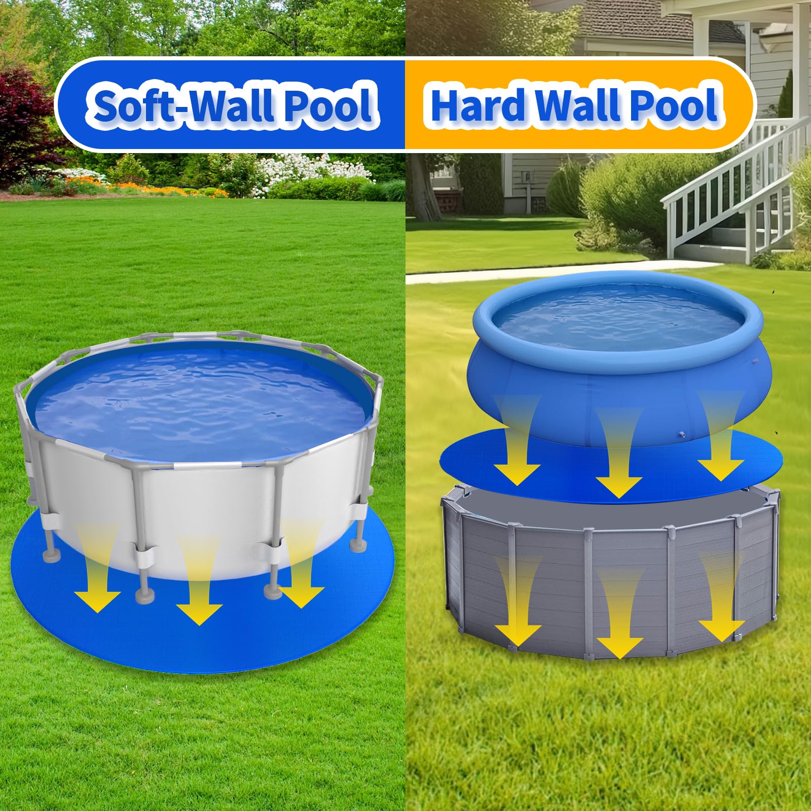 Amortherapie pre-cut 15ft round pool pad fits standard setups.