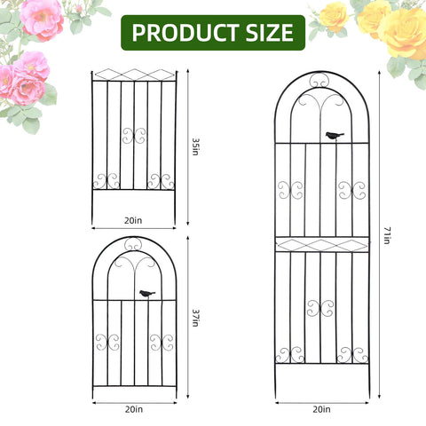 Amoskey garden trellis supports roses and vegetables with durable, weather-ready iron construction.