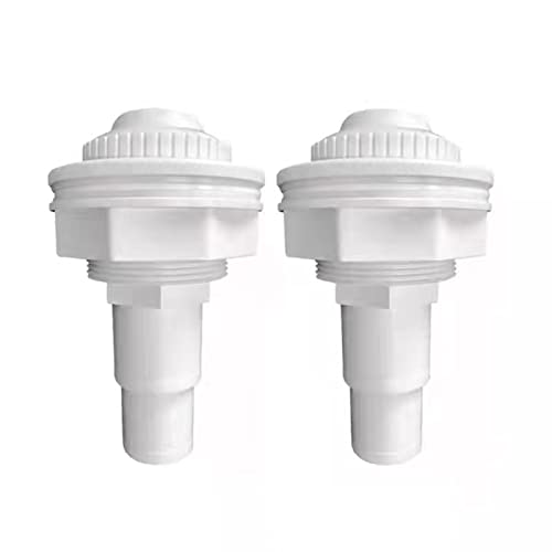 Amptyhub above-ground pool return jet fitting close-up shows sturdy construction for reliable water flow.