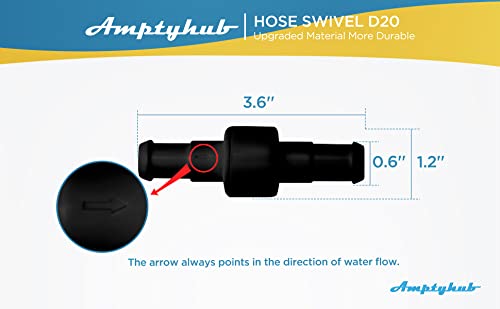 Amptyhub D21 hose swivel replacement for Polaris 280; compatible replacement reduces tangles.