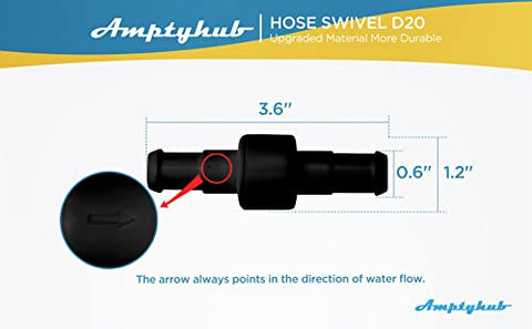 Amptyhub D21 hose swivel replacement for Polaris 280; compatible replacement reduces tangles.