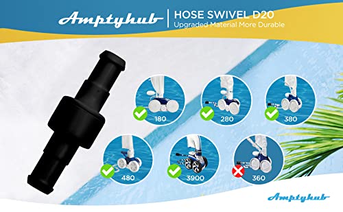 Amptyhub D21 hose swivel replacement for Polaris 380; smooth water flow and reliable seal.