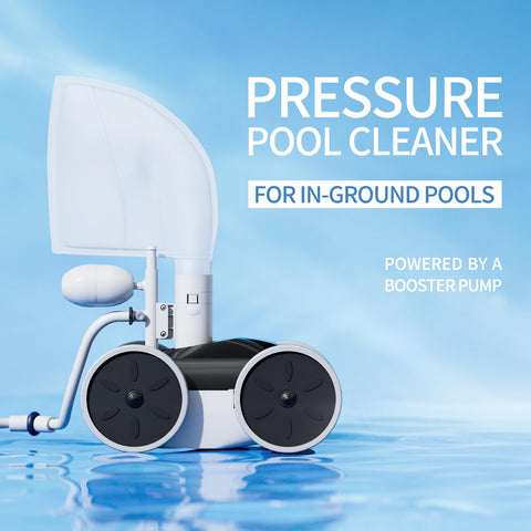 Amptyhub Upgrade Pool Sweeper side view shows wheel stability and easy maintenance