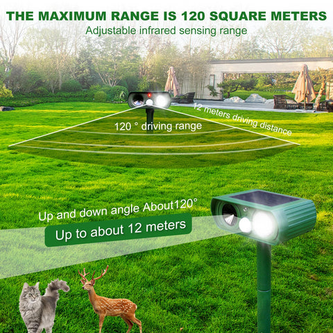 Amsqto solar panel powers maintenance-free outdoor operation.
