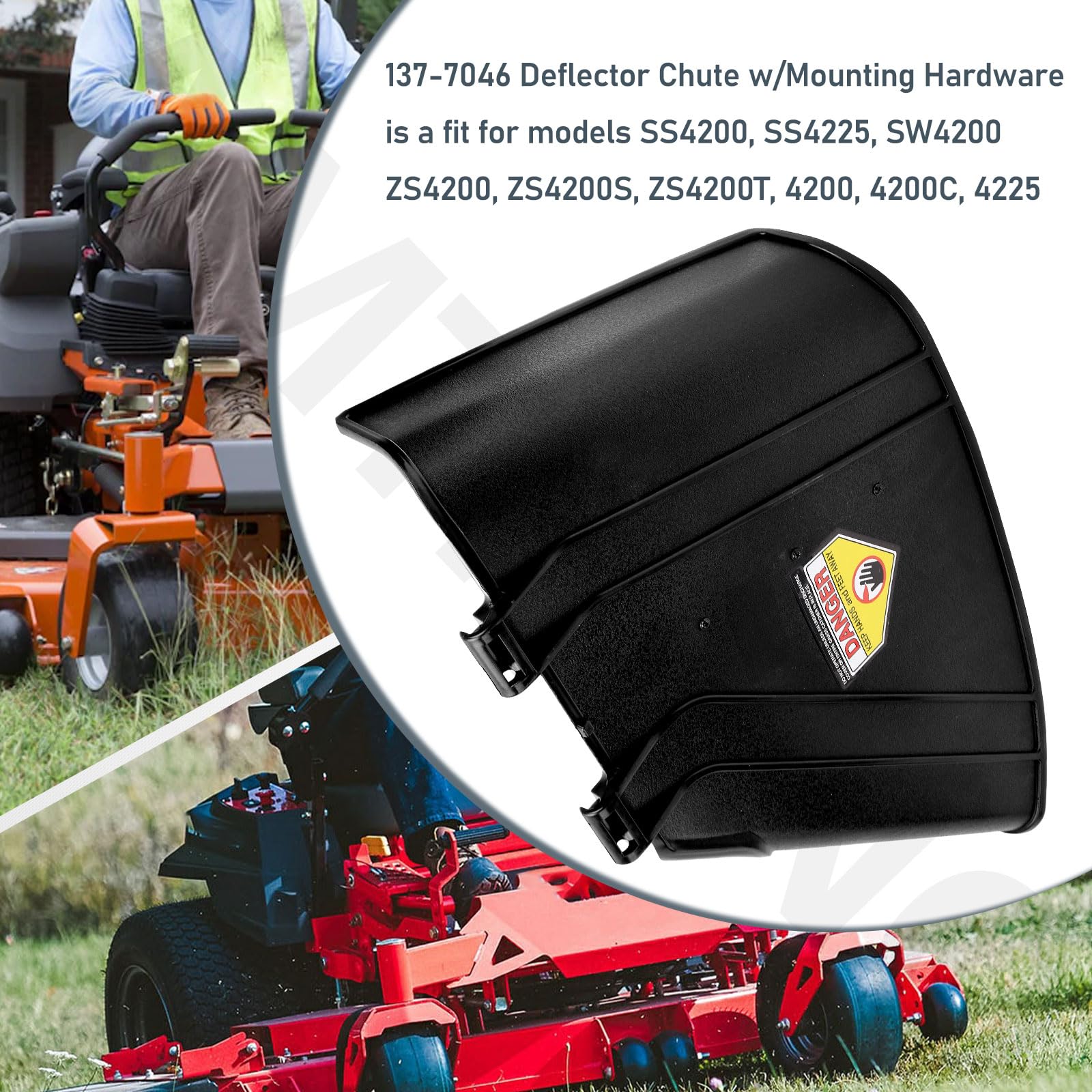 AMTHKNO deflector chute kit includes hardware for easy setup