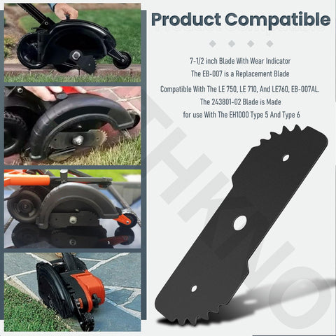 AMTHKNO EB-007 blade close-up highlights 1/2 inch center hole feature.