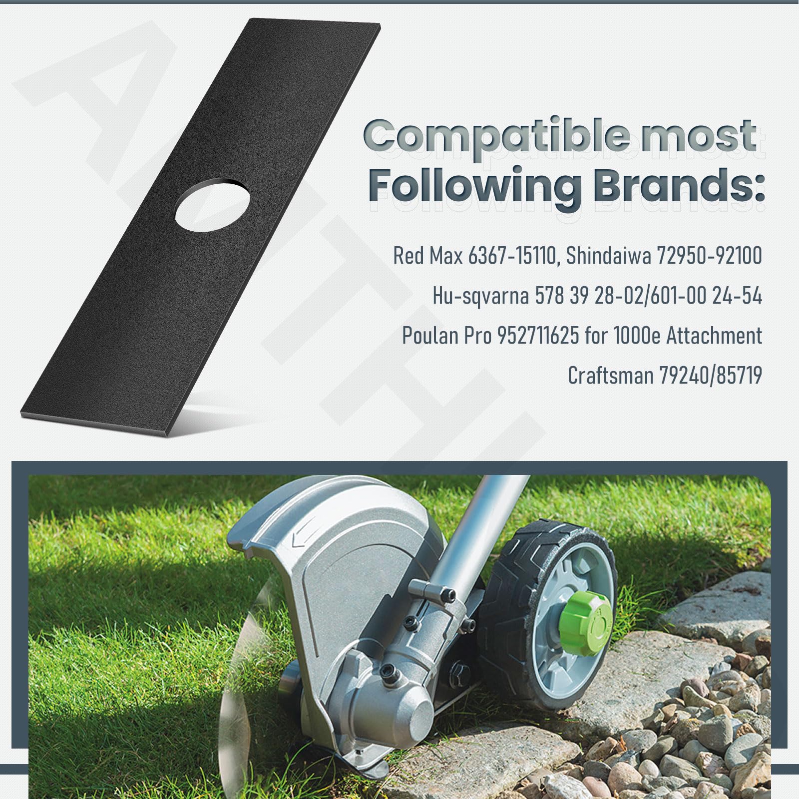 AMTHKNO edger blade fits Ryobi, Echo, and Stihl models for flexible compatibility