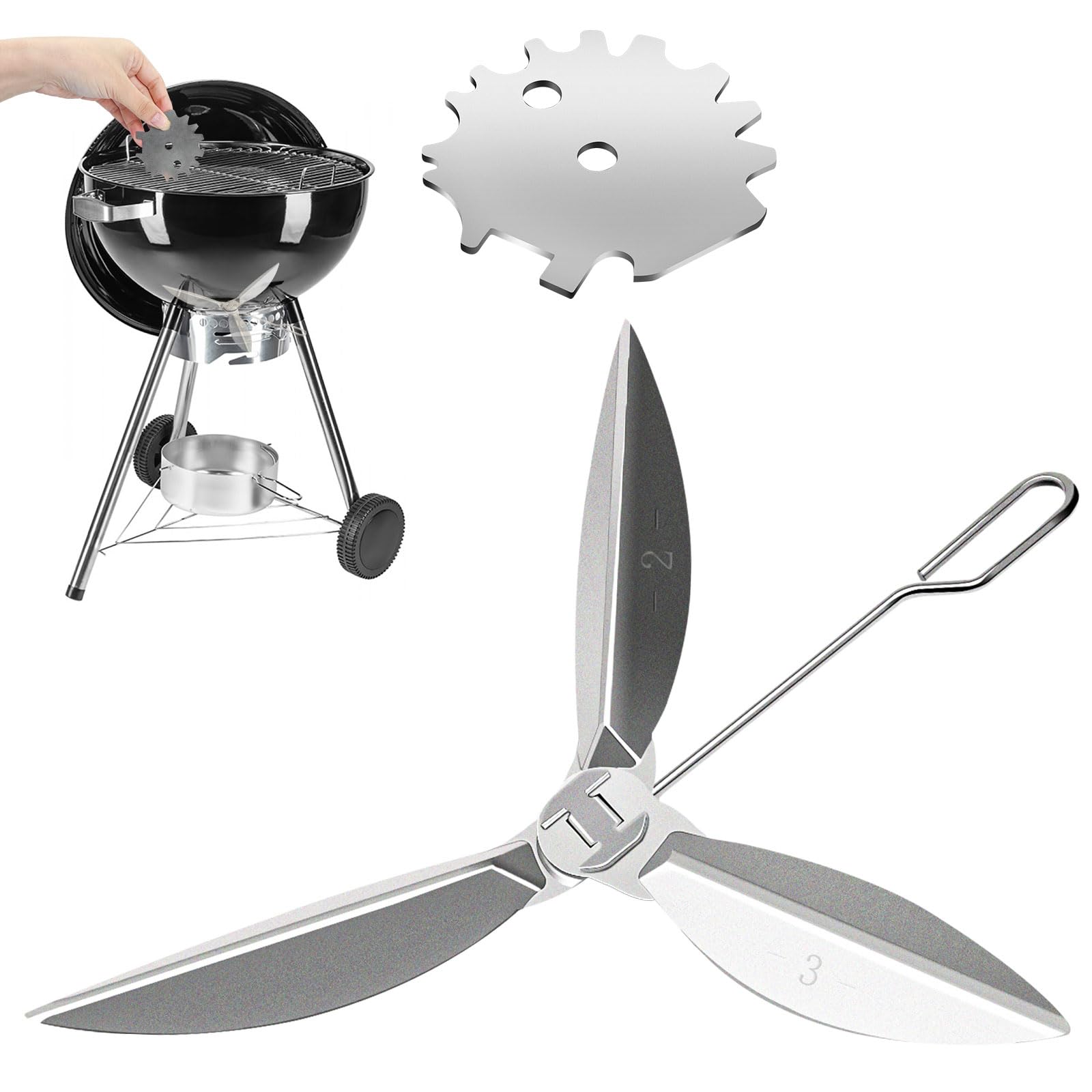 AMTHKNO one-touch cleaning kit damper for Weber grills enables smoother airflow and ash collection