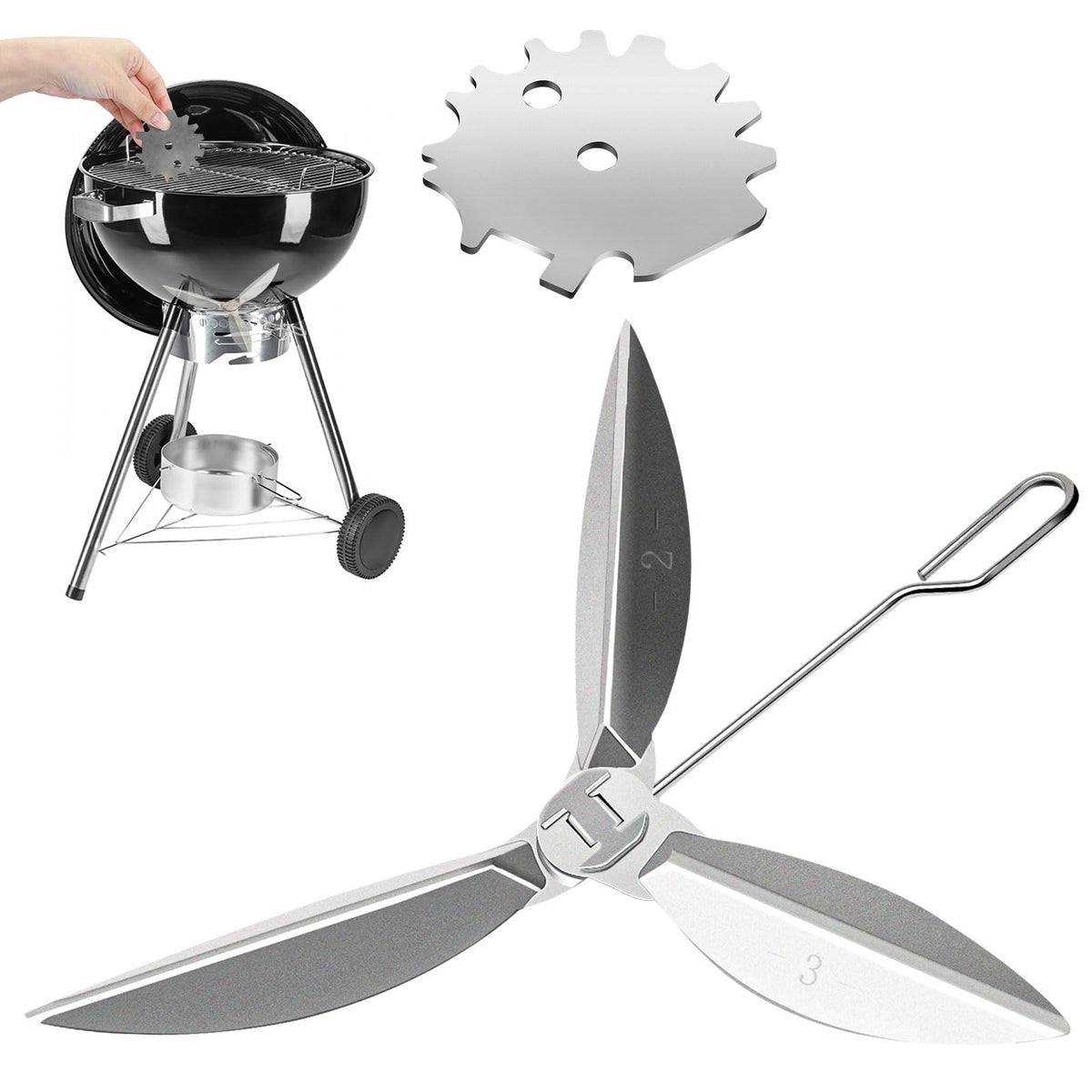 AMTHKNO one-touch cleaning kit damper for Weber grills enables smoother airflow and ash collection