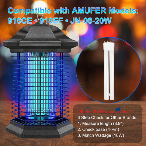 AMUFER 365nm blue light attracts flying insects around patios.