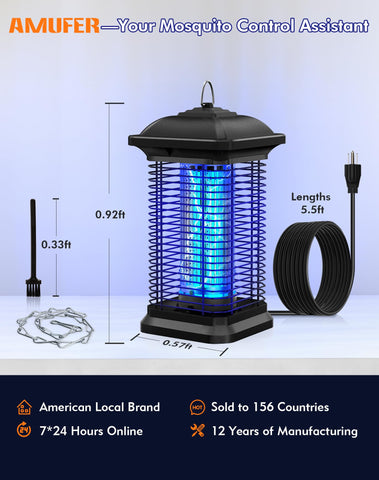 AMUFER Bug Zapper US plug setup for quick installation