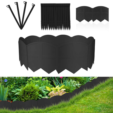 AMURS 20ft black garden edging border defines lawn edges with a clean, modern look.