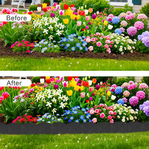 AMURS decorative edging adds a crisp line to your yard without bulky hardware.