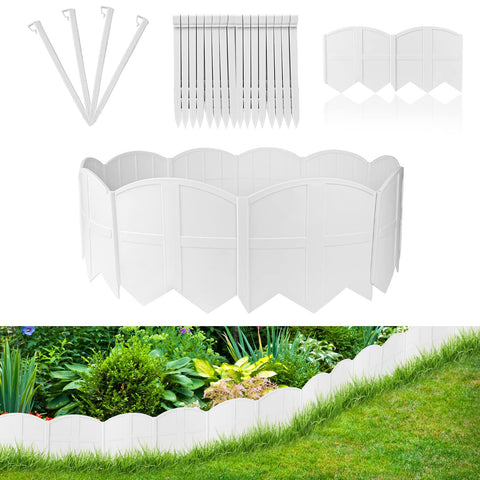 AMURS garden edging border white 20pc set defines lawn edges neatly.