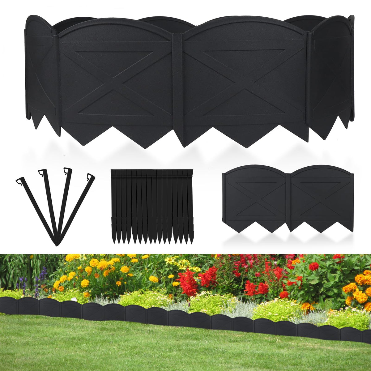 AMURS Garden Edging straight panel defines clean borders for beds