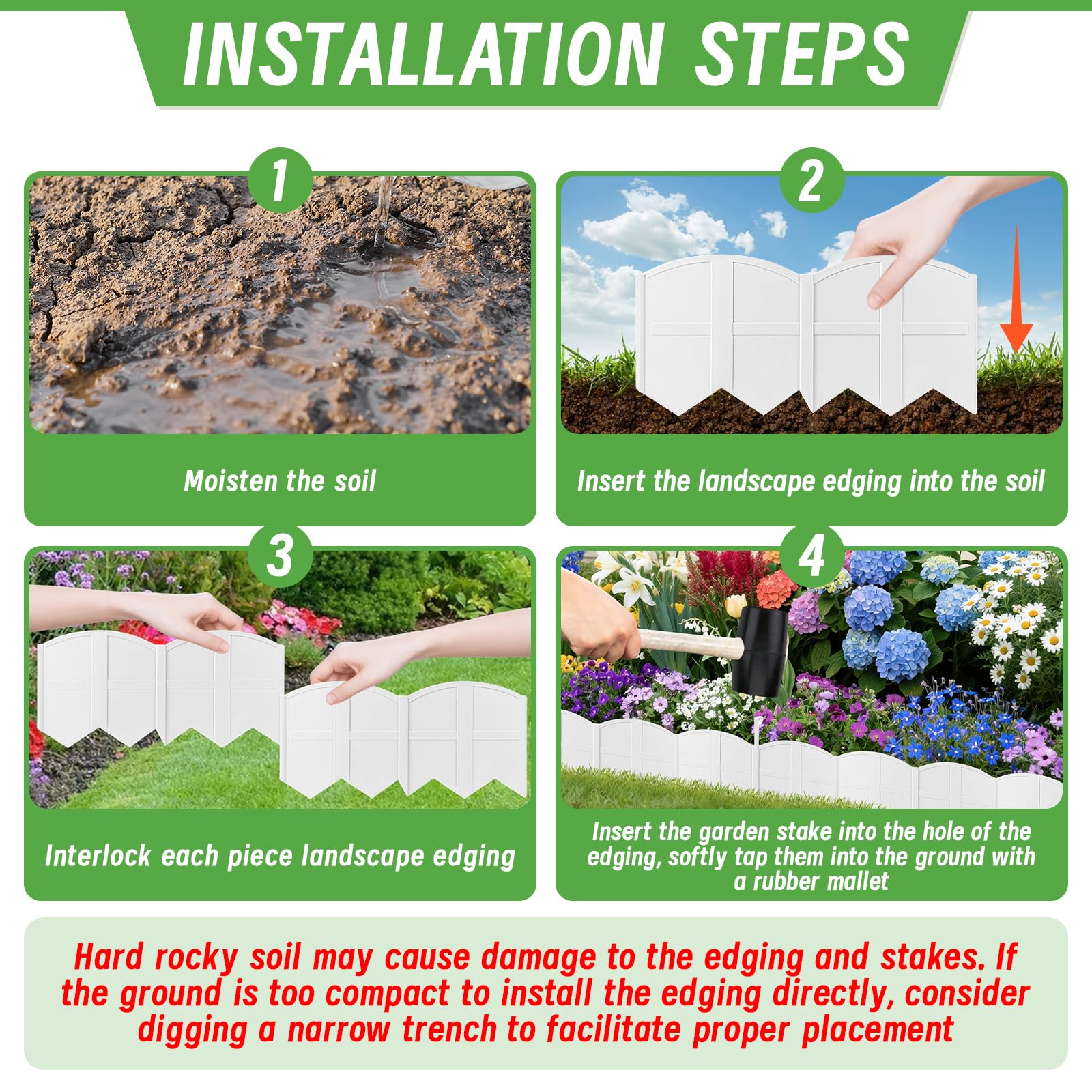 AMURS 20ft total length provides ample border for small to medium yards.