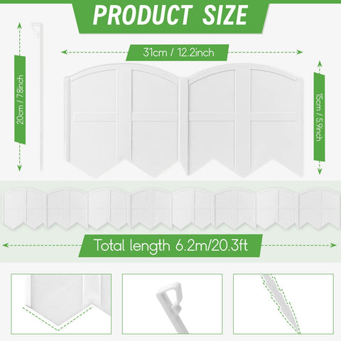 AMURS white plastic edging panels offer tidy lawn borders.