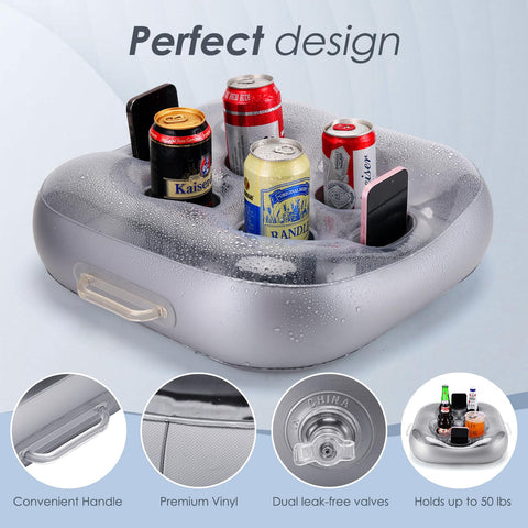 amusediy pool drink float with six holes keeps drinks and ice within reach