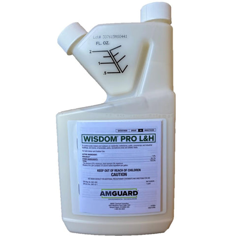Amvac Wisdom Pro L&H bottle pour for indoor and outdoor pest control.