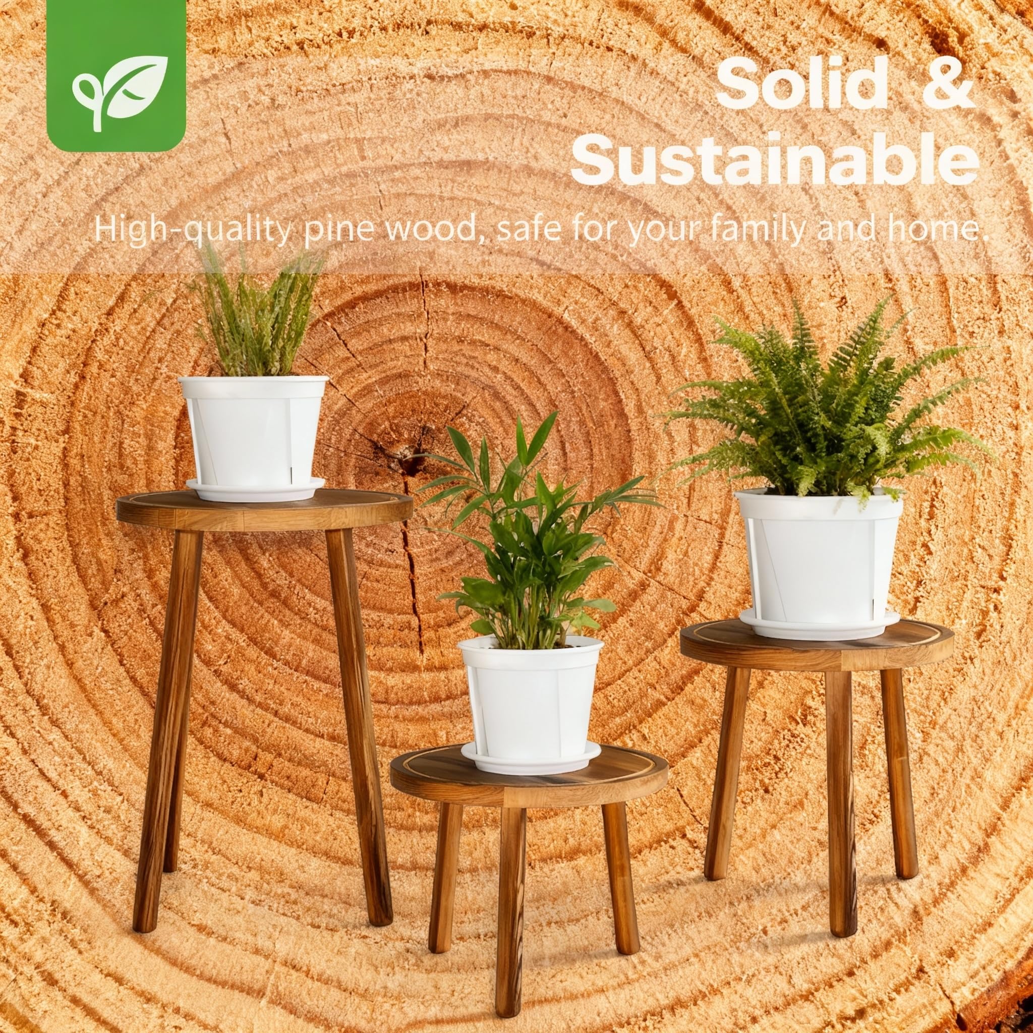 AMVAQKER mid-century modern plant stand adds clean lines to interiors.