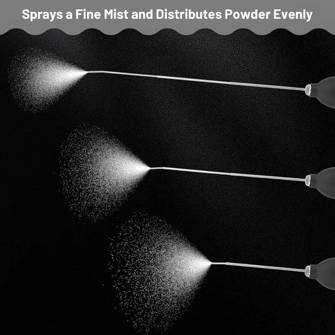 Amviner clog-resistant design keeps powder flowing smoothly during extended use.