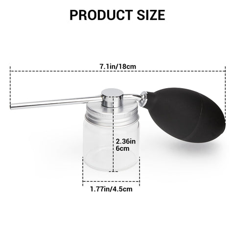 Amviner garden duster angled nozzle delivering precise spray into corners.