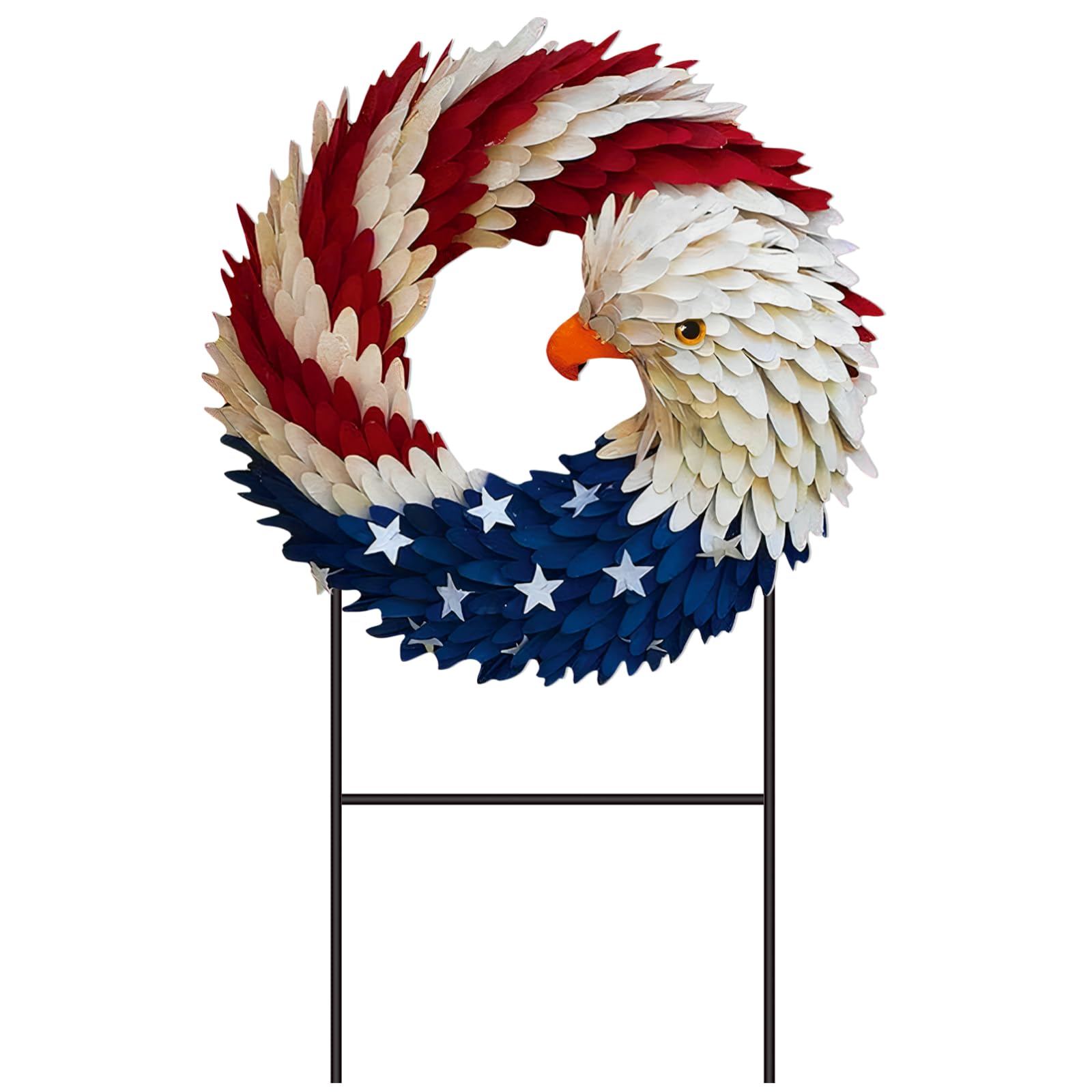 Amyhill 4th of July garden stake with patriotic eagle for outdoor display