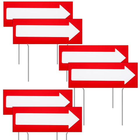 Amyhill 6-pack arrow yard signs, front view, ideal for clear outdoor direction.