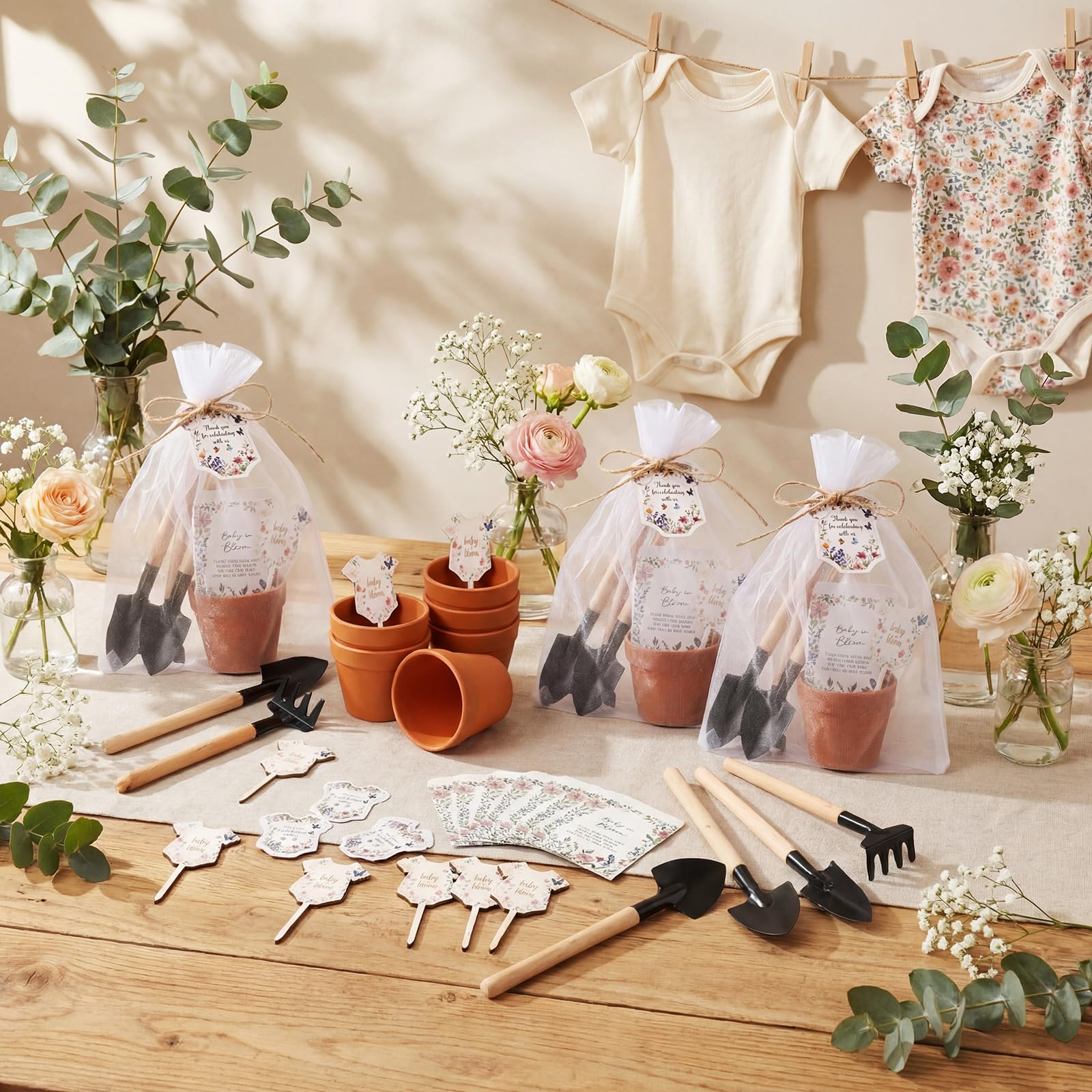 Amyhill Baby in Bloom organza bags for elegant presentation